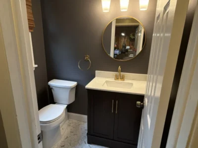 Powder Room Upgrade (Tile Floor & More)